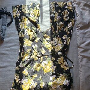Lily Rose Black and Yellow Floral Jumpsuit